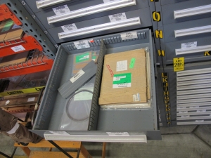 STANLEY VIDMAR HEAVY DUTY 12-DRAWER PARTS CABINET W/ CONTENTS (W-50) LOADING & HANDLING FEE $25-